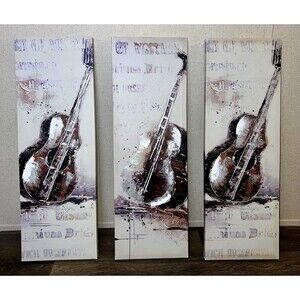 3Music Canvas Prints Musical Instrument Painting Guitar Violin Canvas Wall